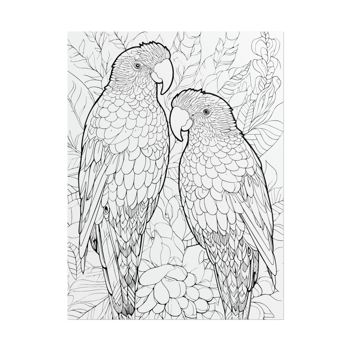 Amazon Parrots Exotic Bird Coloring Art Posters