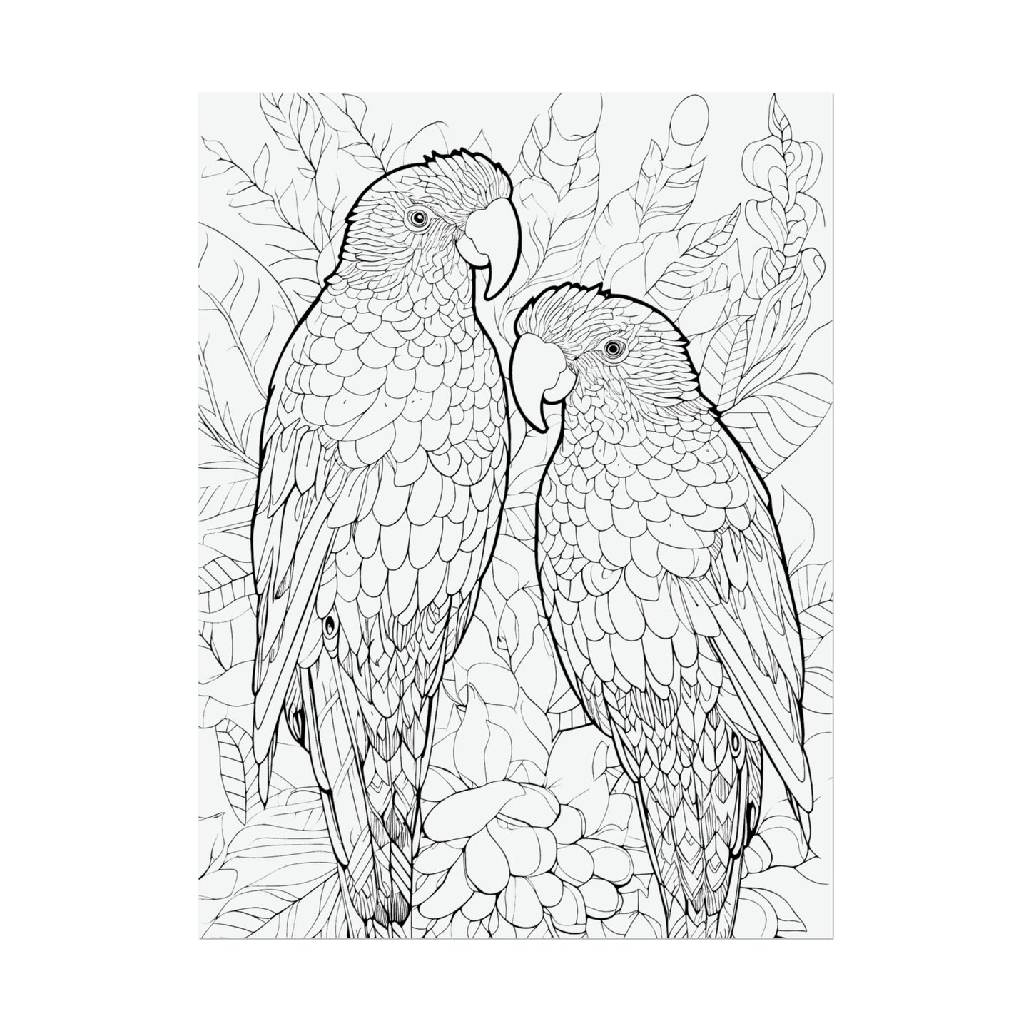 Amazon Parrots Exotic Bird Coloring Art Posters