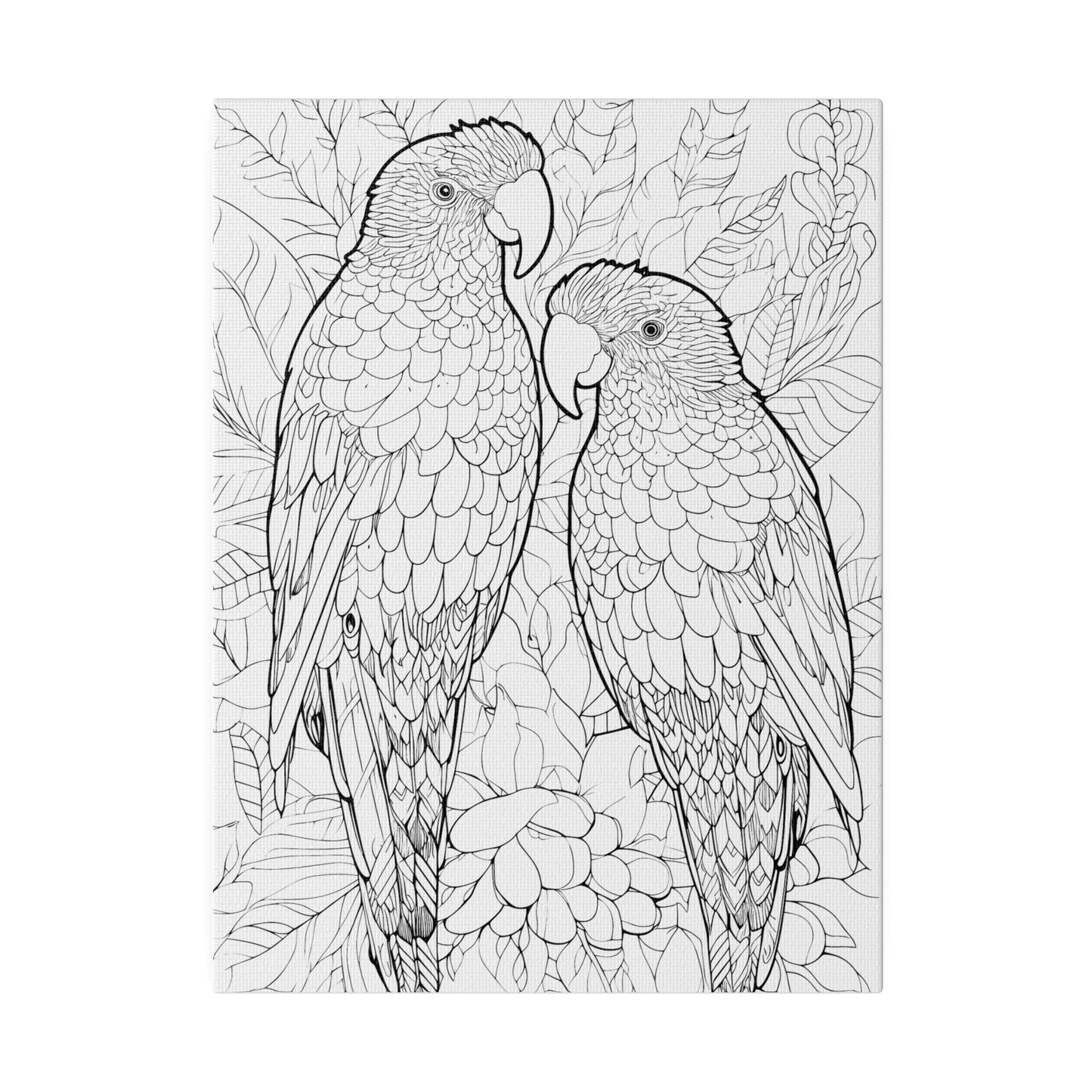 Amazon Parrots Coloring Canvas, Stretched, 0.75"