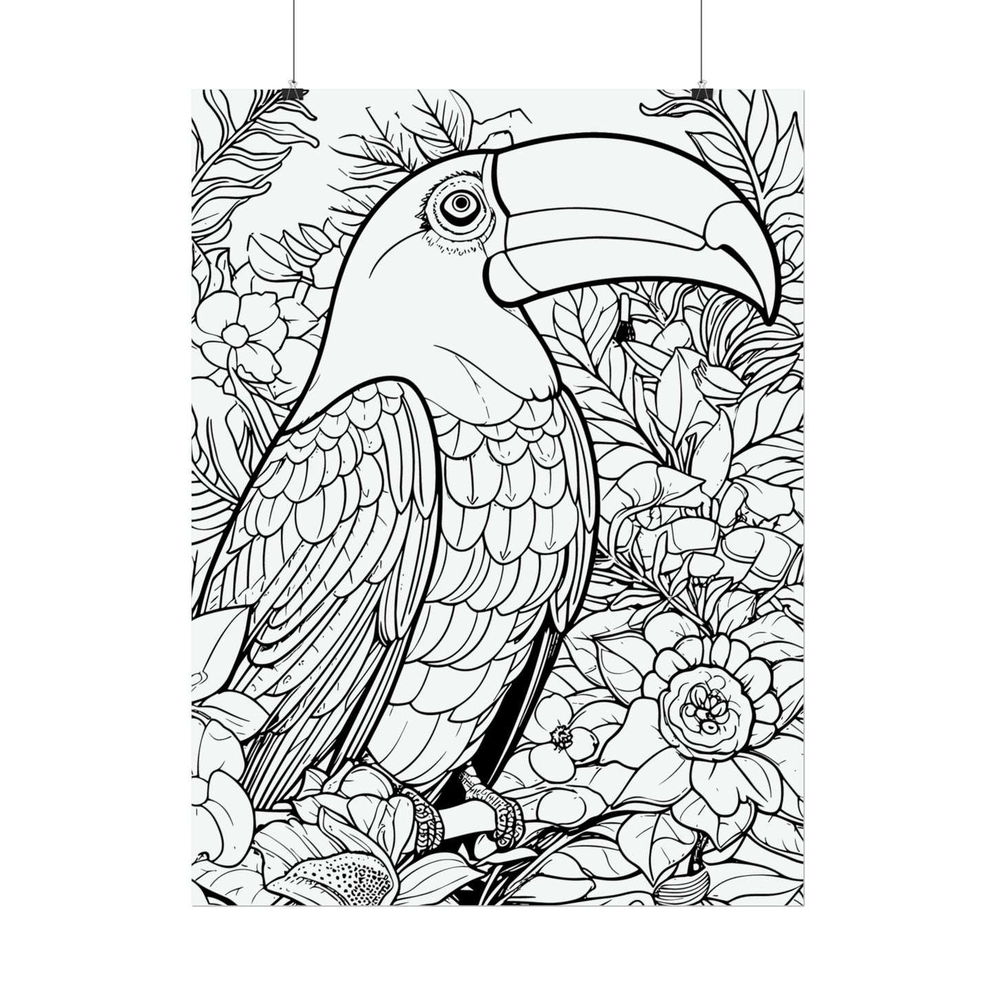 Toucan Exotic Birds Coloring Art Posters