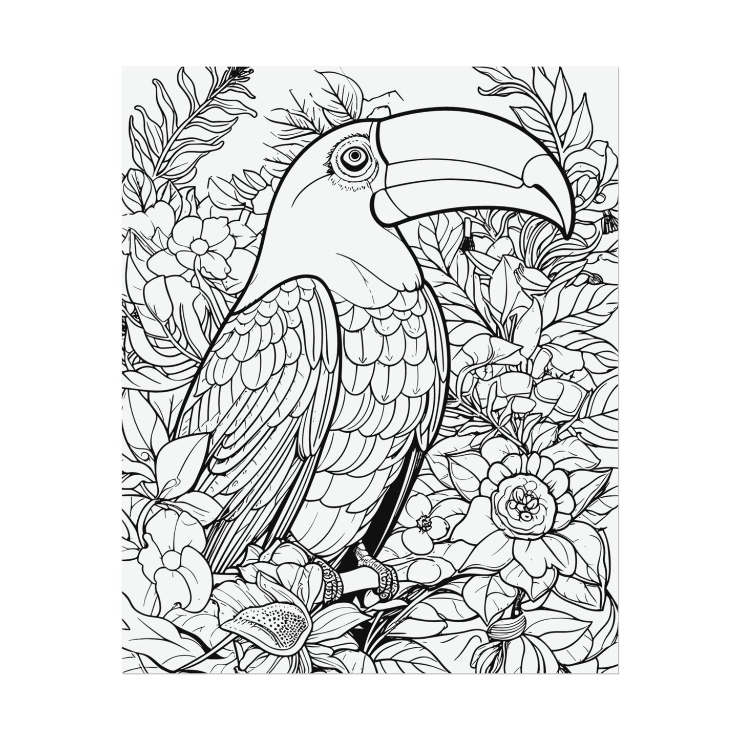 Toucan Exotic Birds Coloring Art Posters