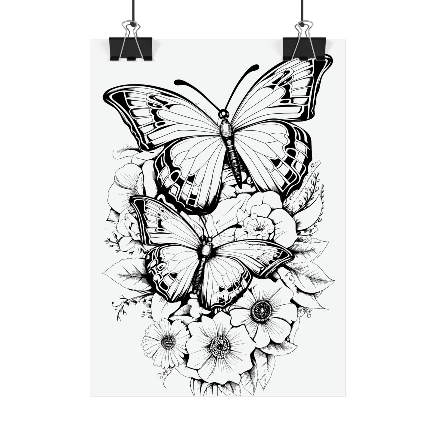 Butterfly Coloring Art Posters