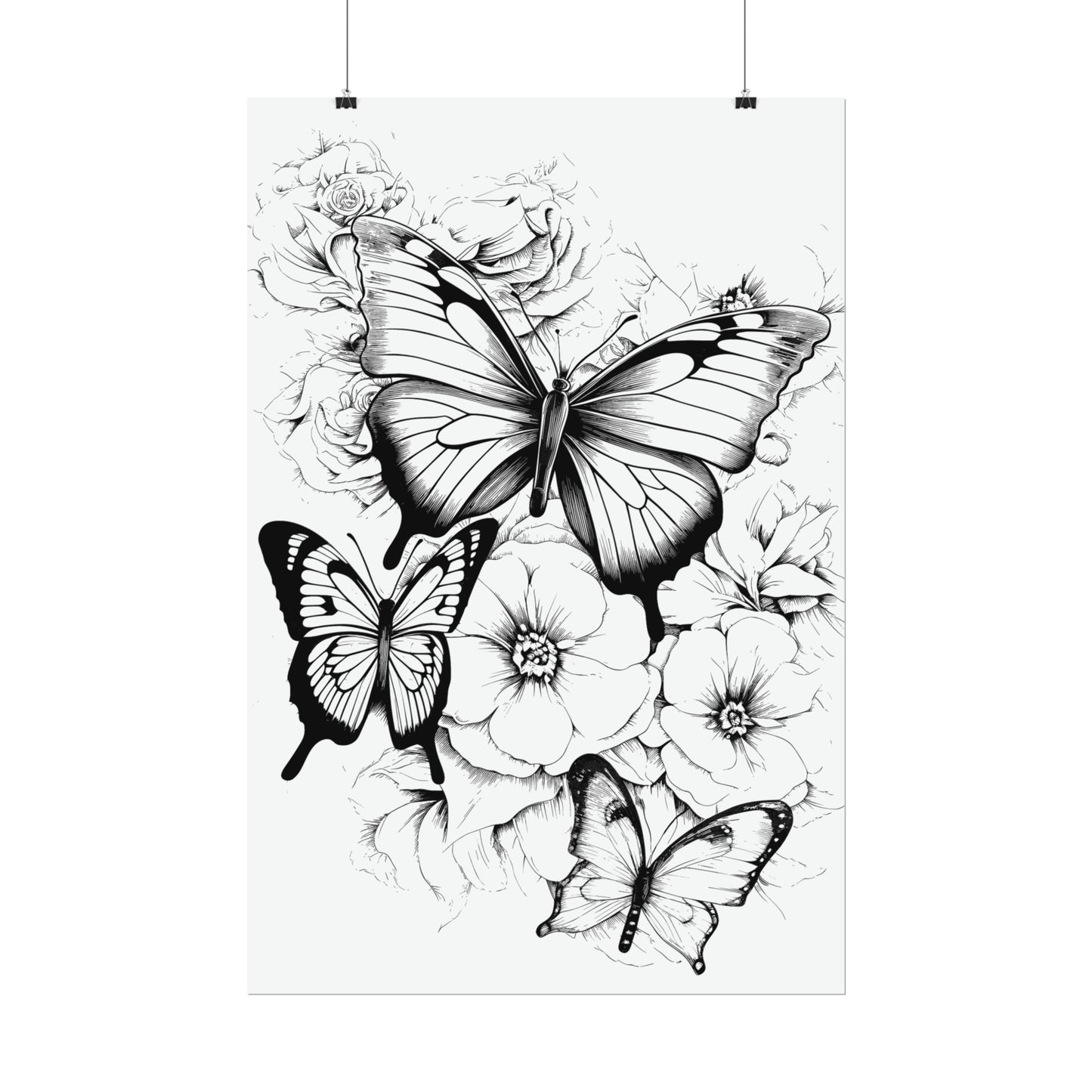 Butterfly Coloring Art Posters