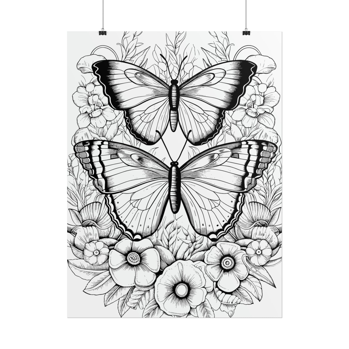 Butterfly Coloring Art Posters