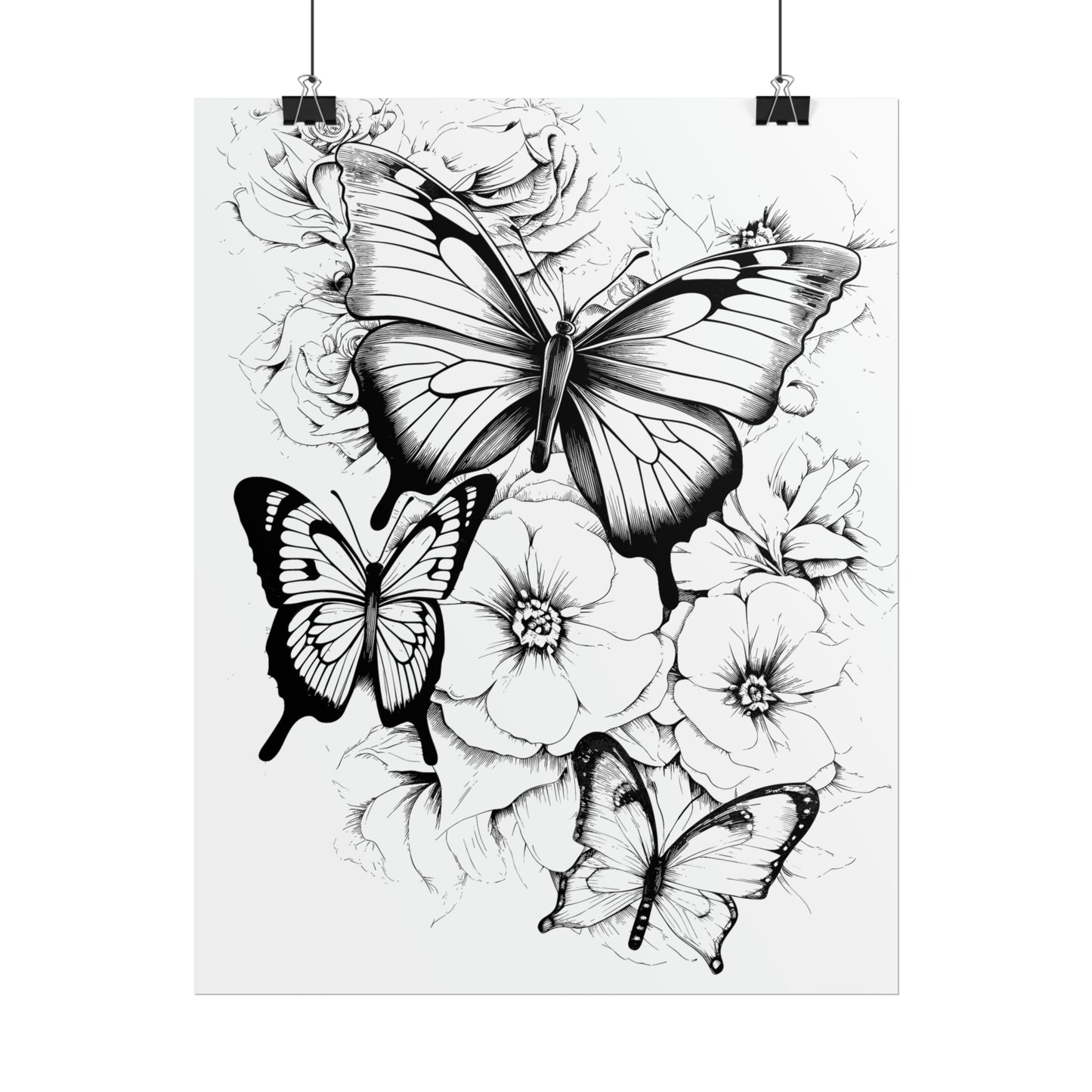 Butterfly Coloring Art Posters