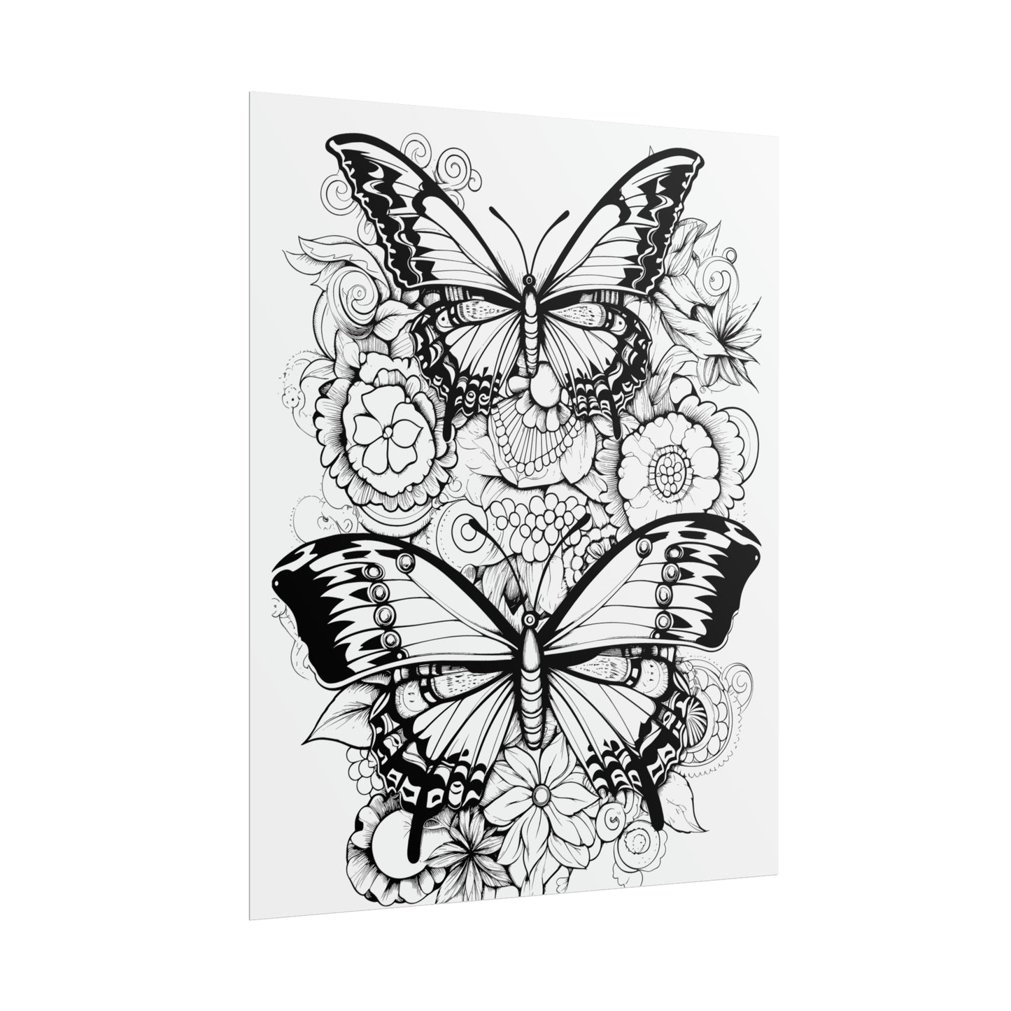 Butterfly Coloring Art Posters