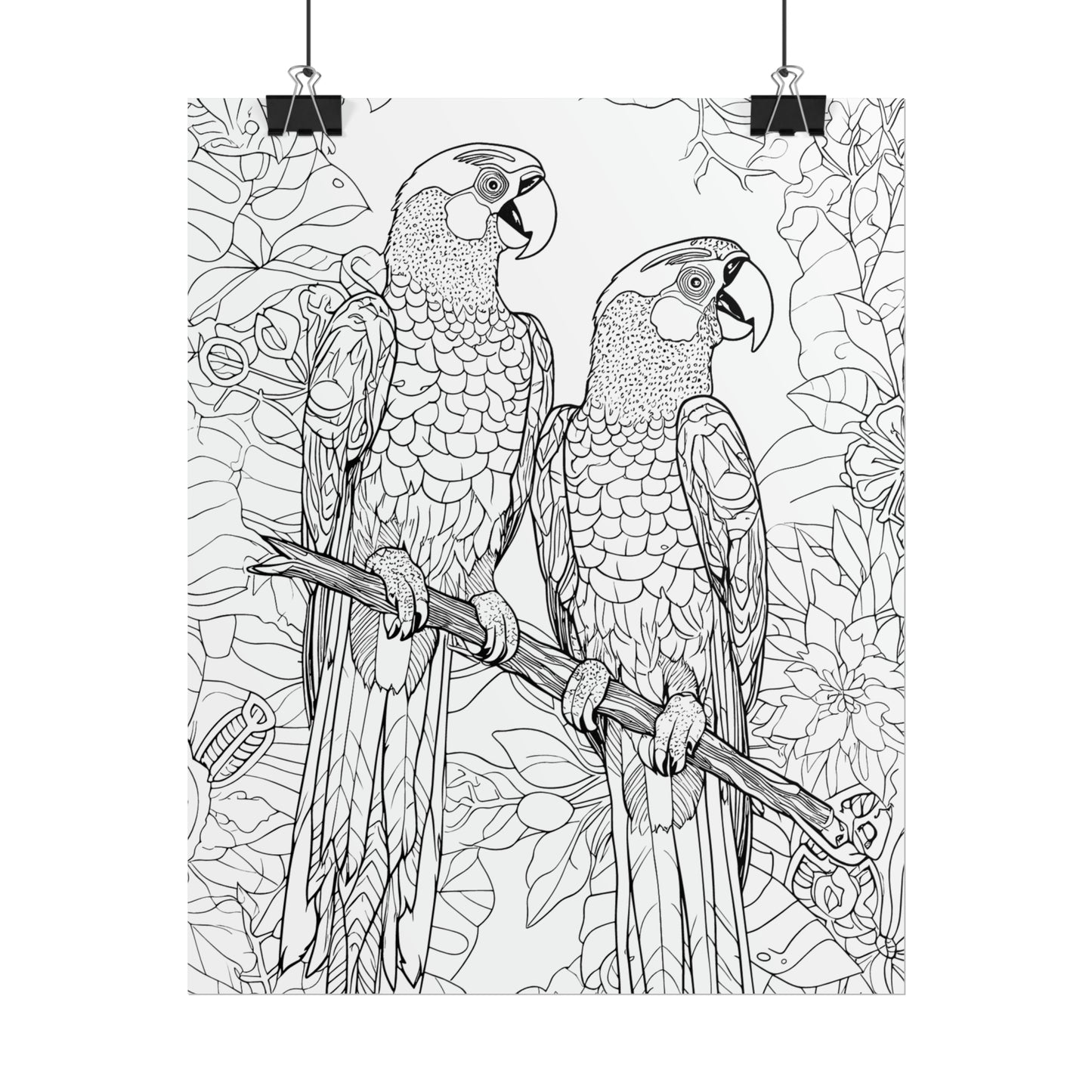 Macaw Parrots Exotic Bird Coloring Art Posters