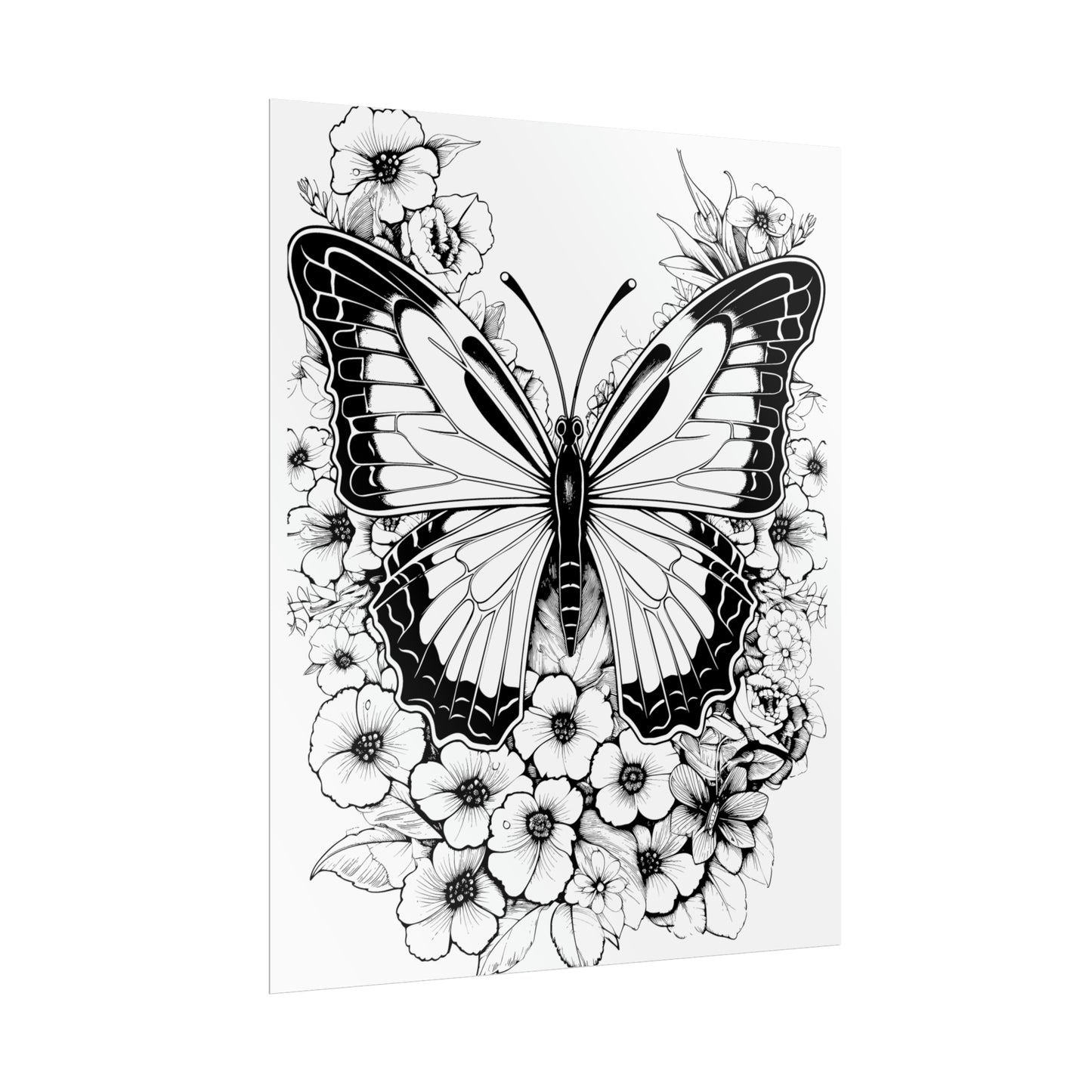 Butterfly Coloring Art Posters