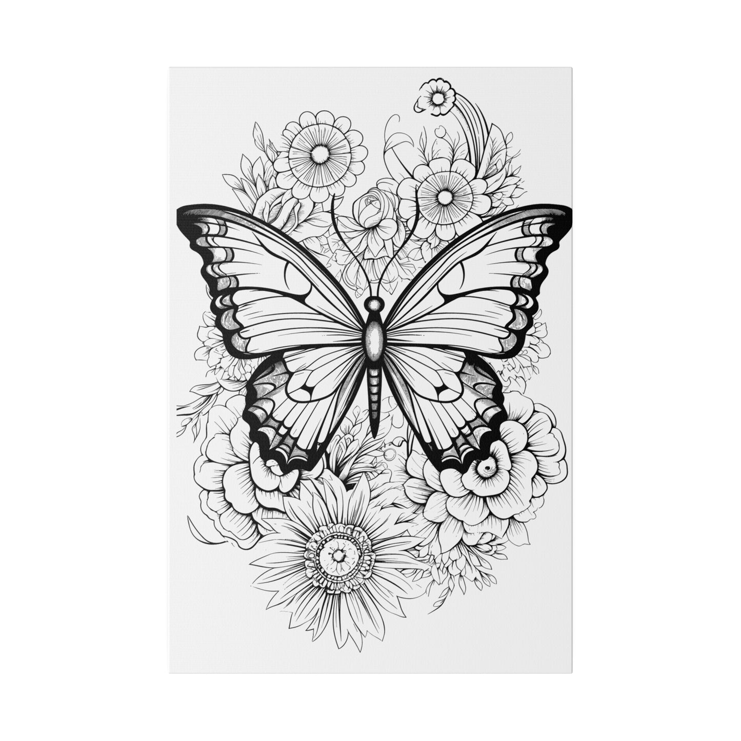 Butterfly Coloring Canvas, Stretched, 0.75"