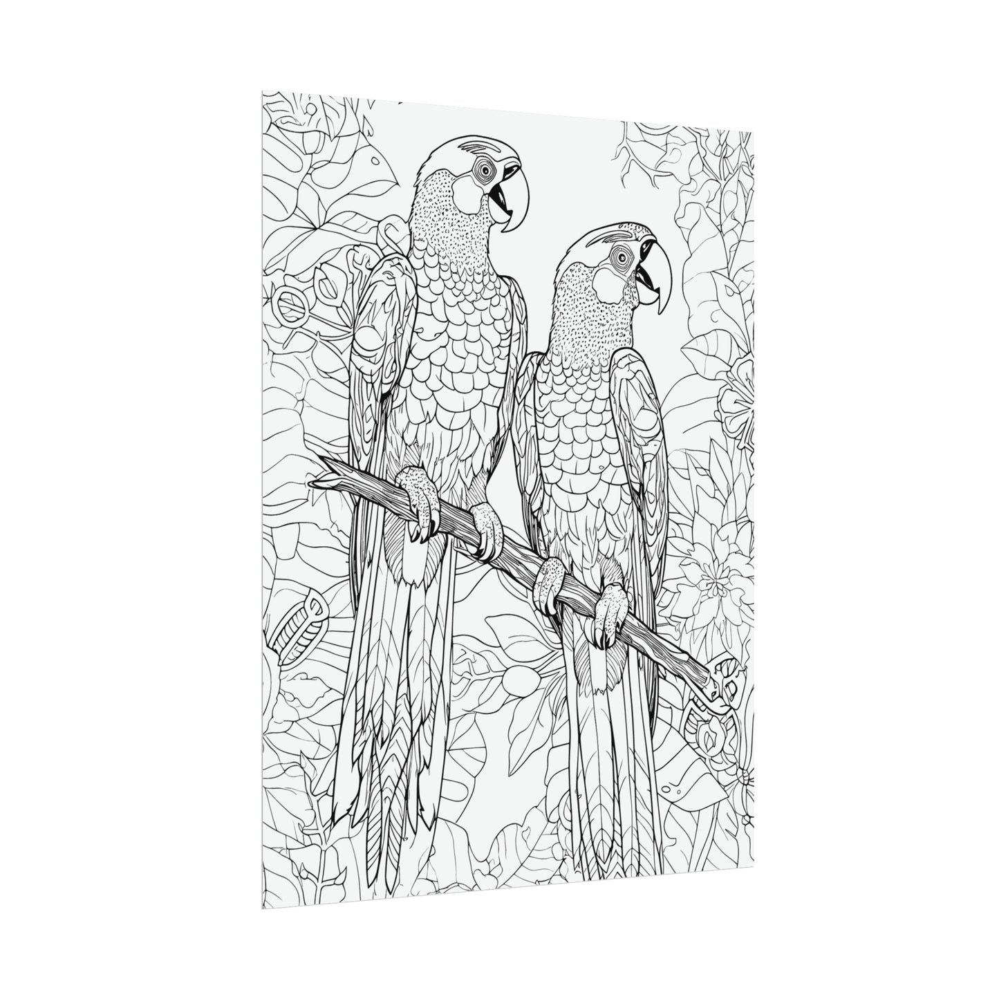 Macaw Parrots Exotic Bird Coloring Art Posters