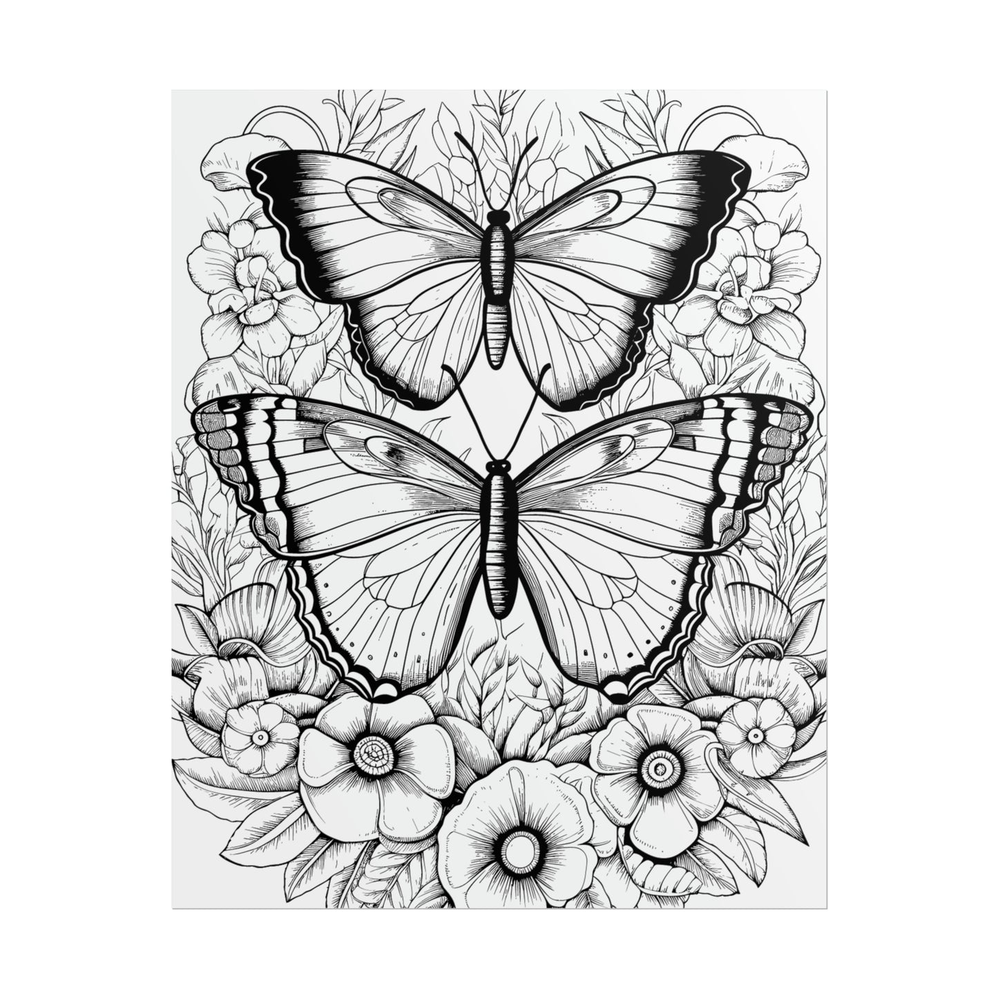 Butterfly Coloring Art Posters