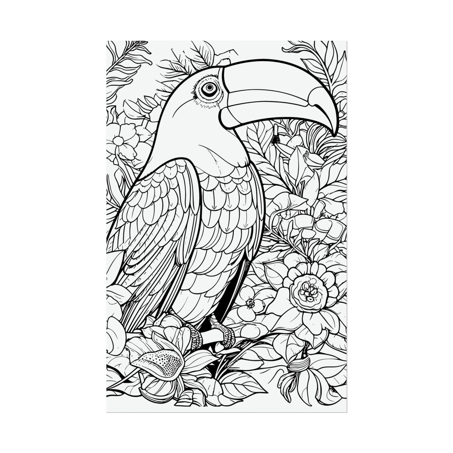 Toucan Exotic Birds Coloring Art Posters