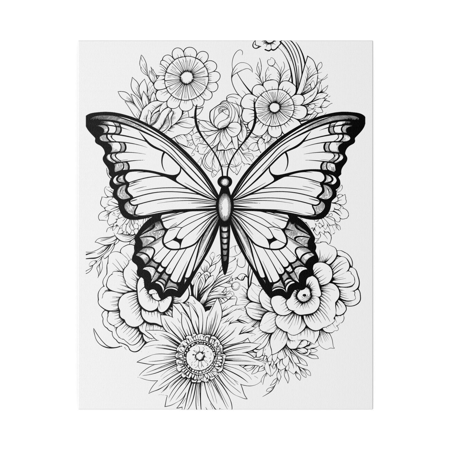 Butterfly Coloring Canvas, Stretched, 0.75"