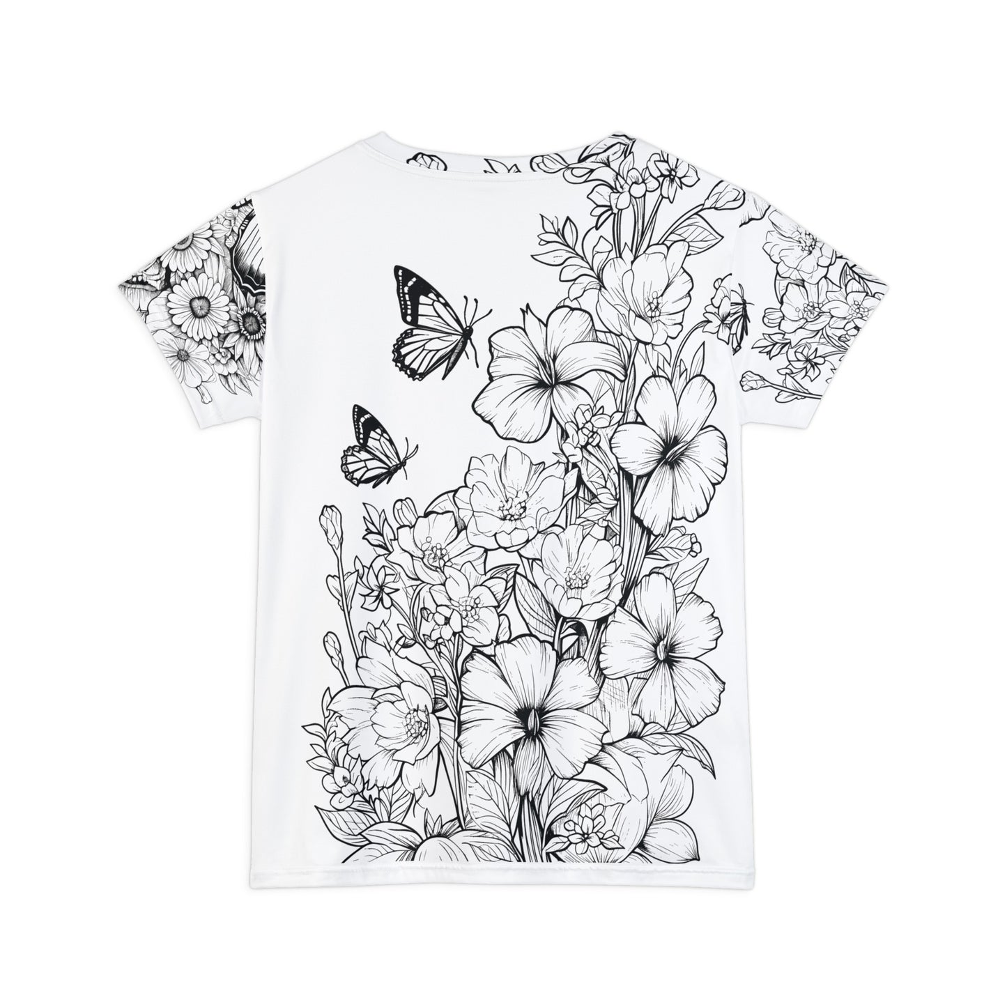 Butterfly Pen and Ink Art Women's Short Sleeve Shirt (AOP)