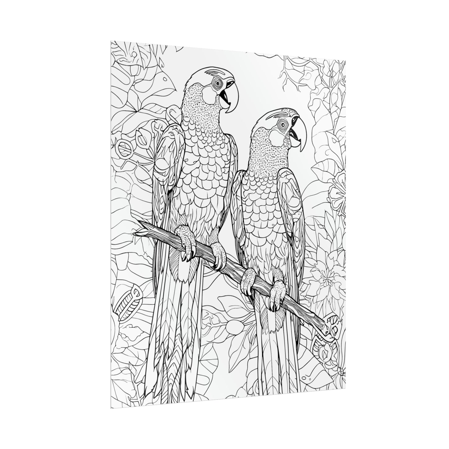 Macaw Parrots Exotic Bird Coloring Art Posters