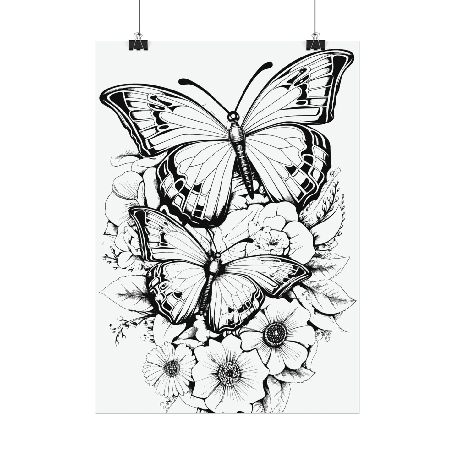 Butterfly Coloring Art Posters