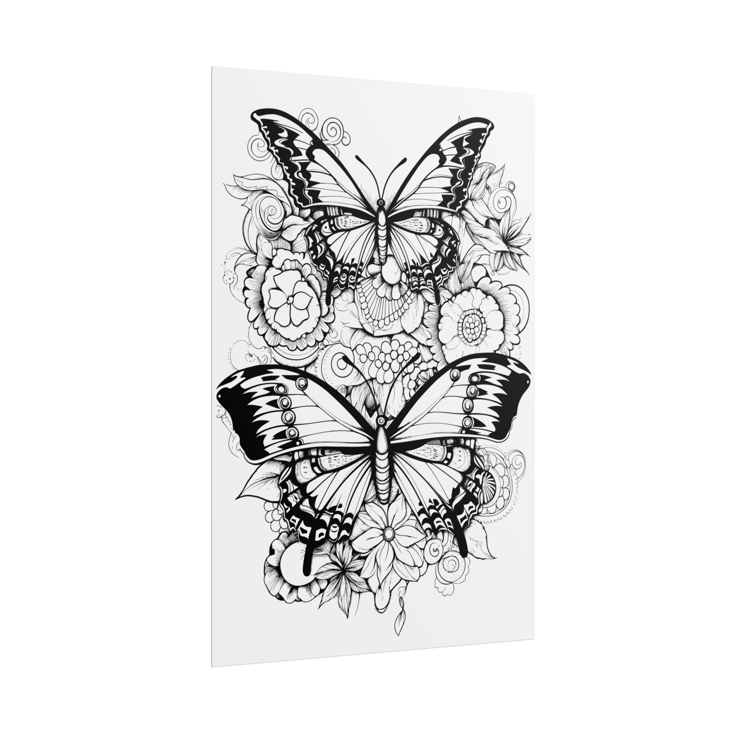 Butterfly Coloring Art Posters