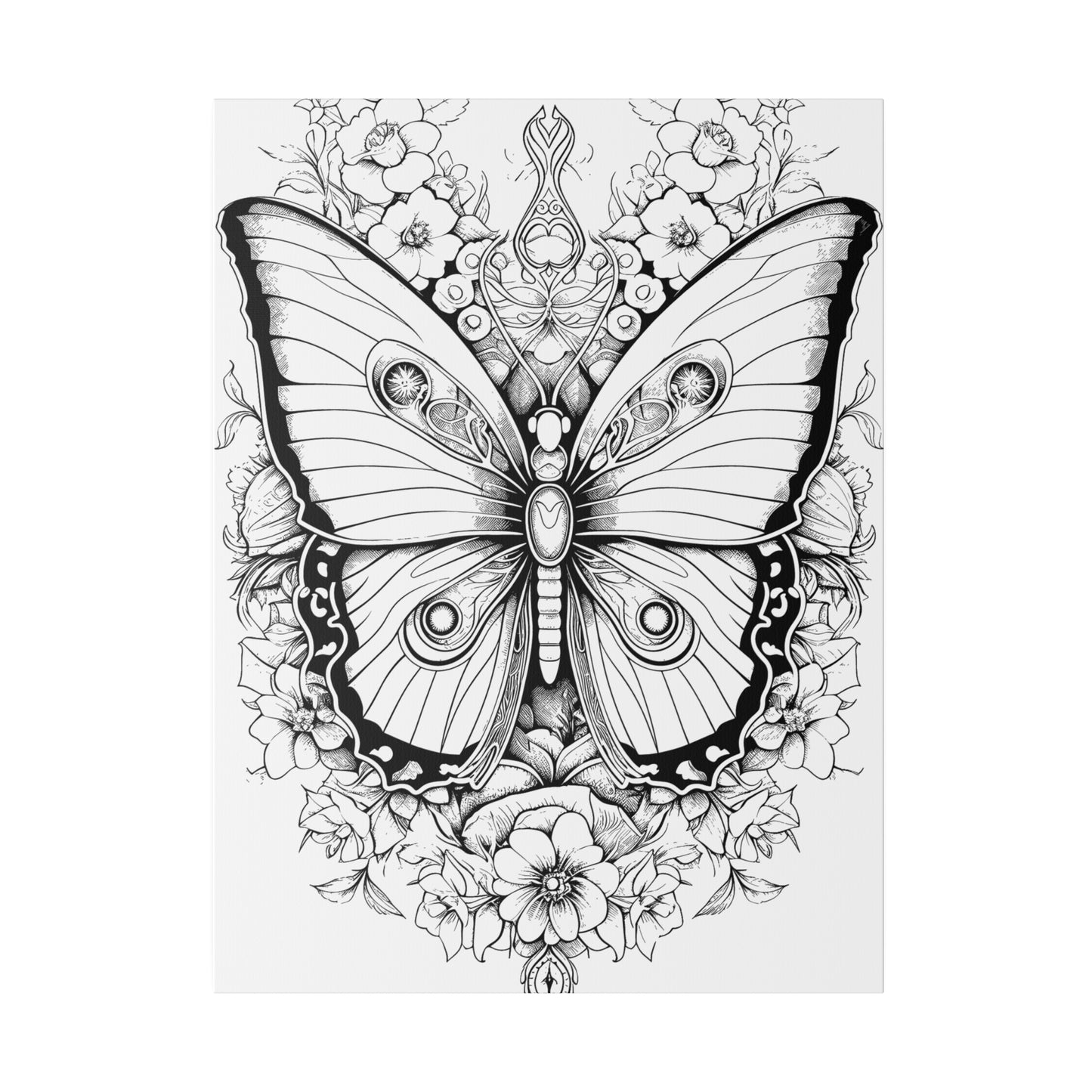 Butterfly Coloring Canvas, Stretched, 0.75"