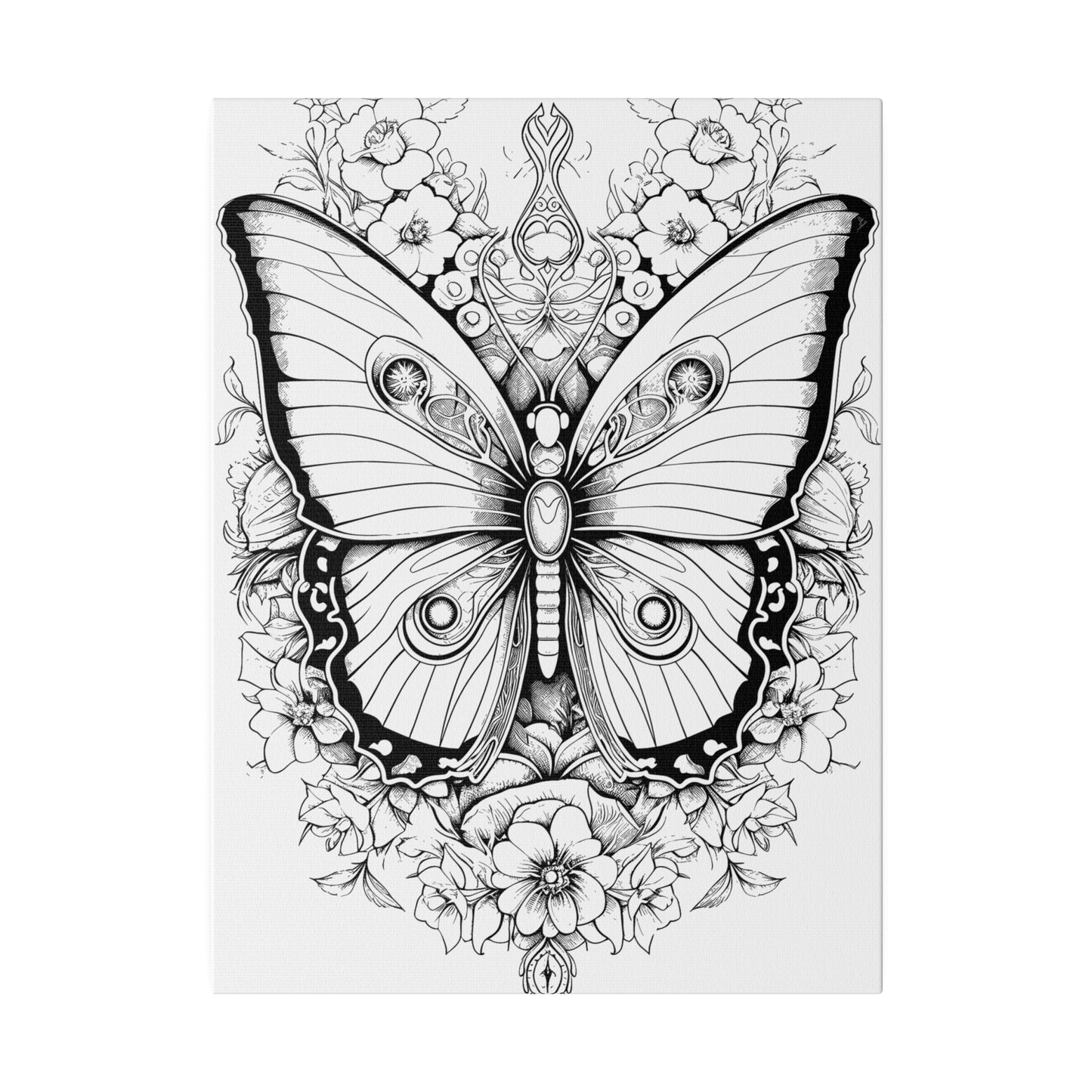 Butterfly Coloring Canvas, Stretched, 0.75"