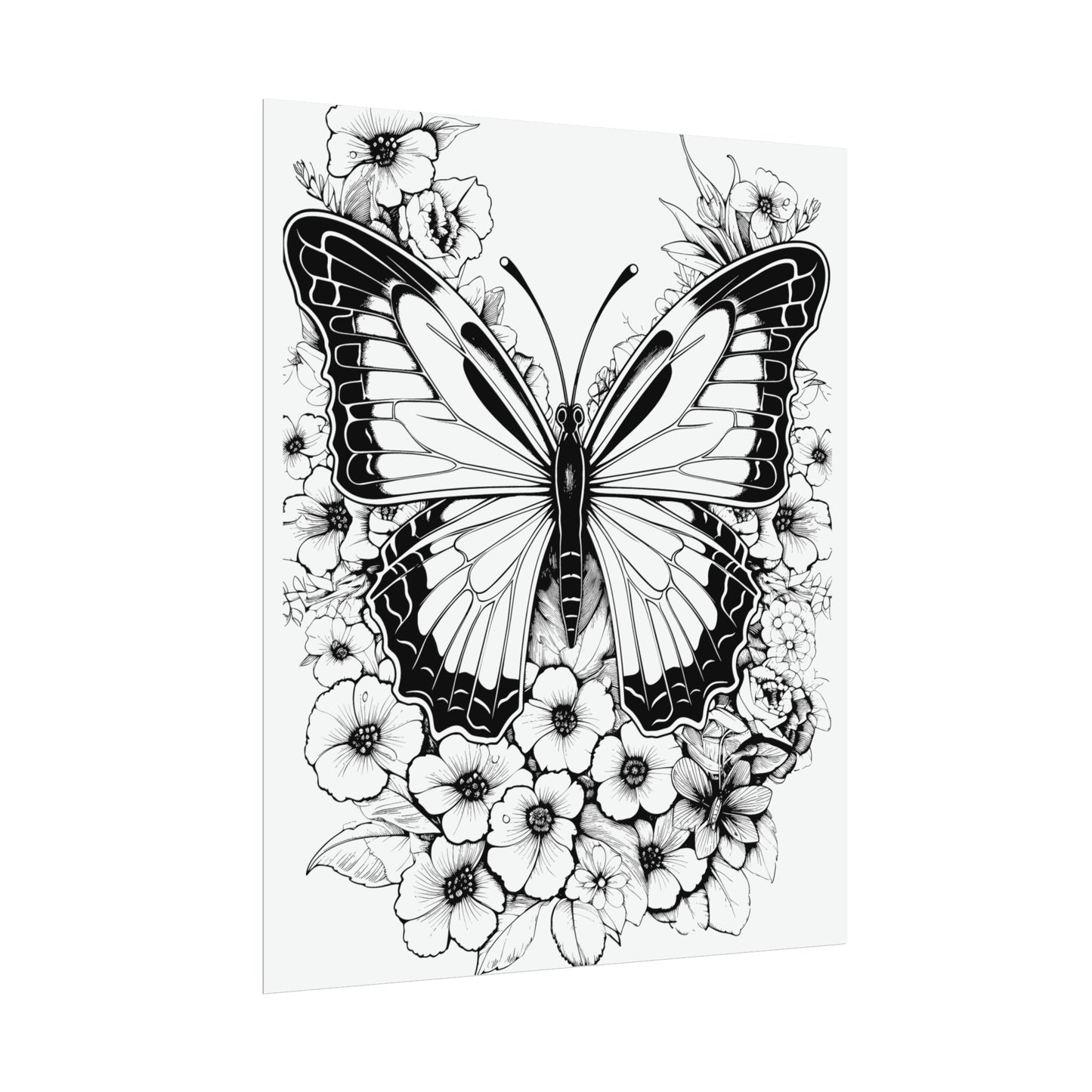 Butterfly Coloring Art Posters