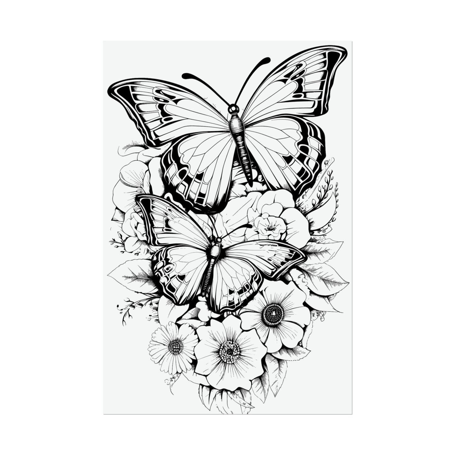 Butterfly Coloring Art Posters