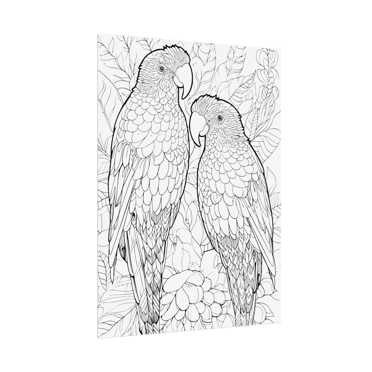 Amazon Parrots Exotic Bird Coloring Art Posters