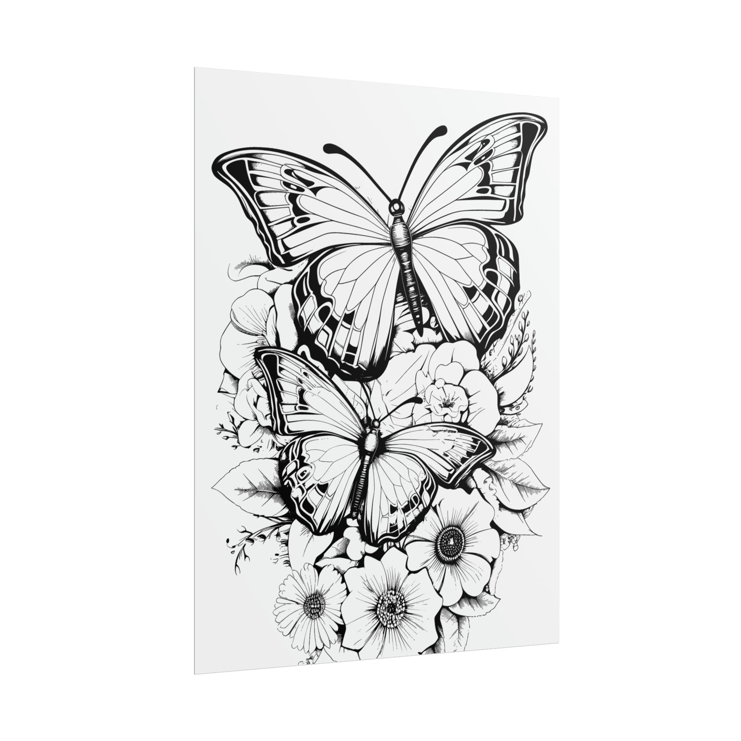 Butterfly Coloring Art Posters