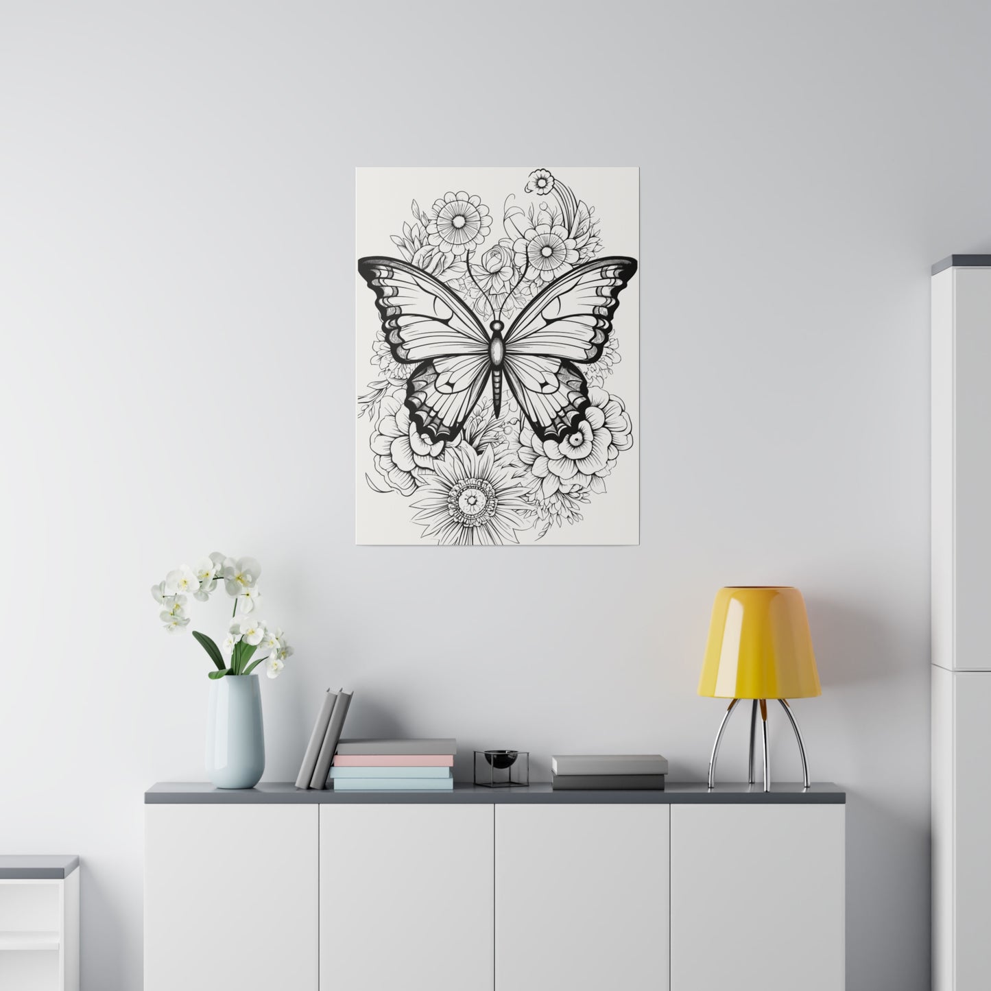 Butterfly Coloring Canvas, Stretched, 0.75"