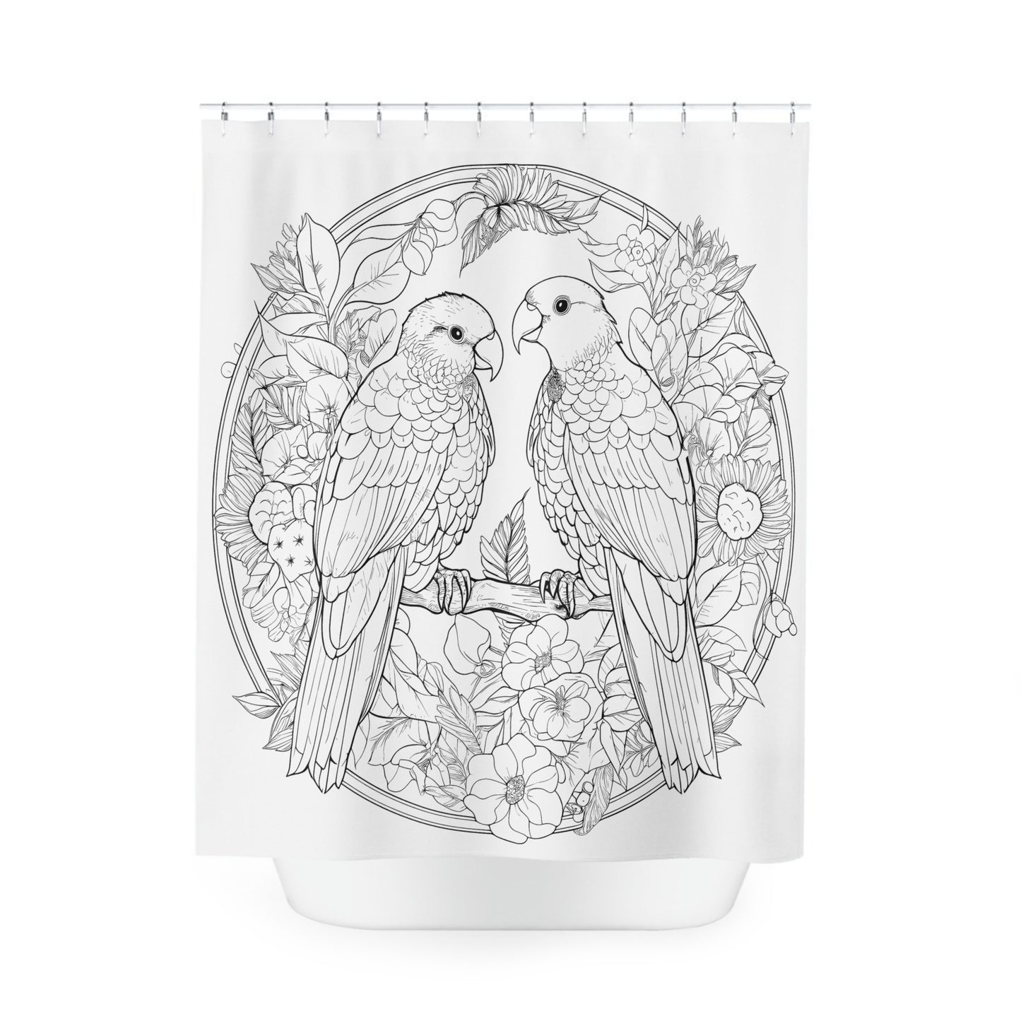 Copy of Lovebirds Pen & Ink Art Shower Curtain