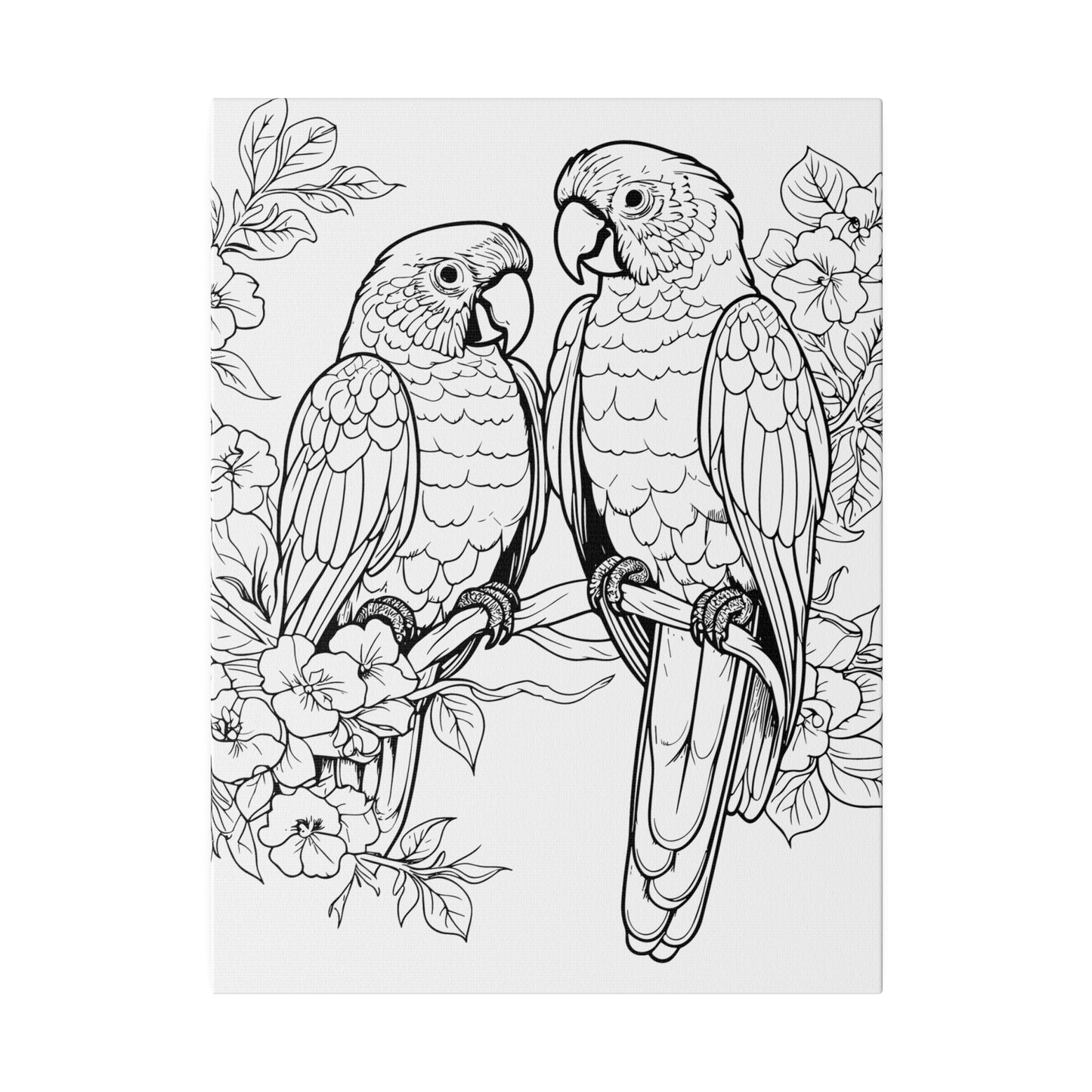 Lovebirds Coloring Canvas, Stretched, 0.75"