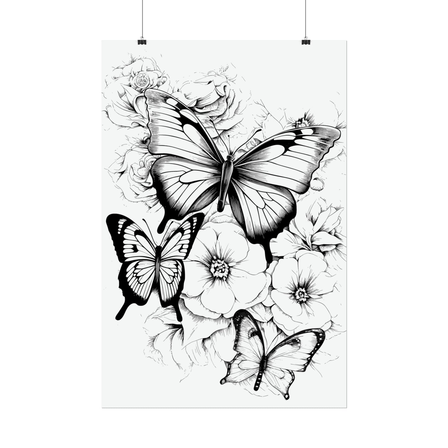 Butterfly Coloring Art Posters