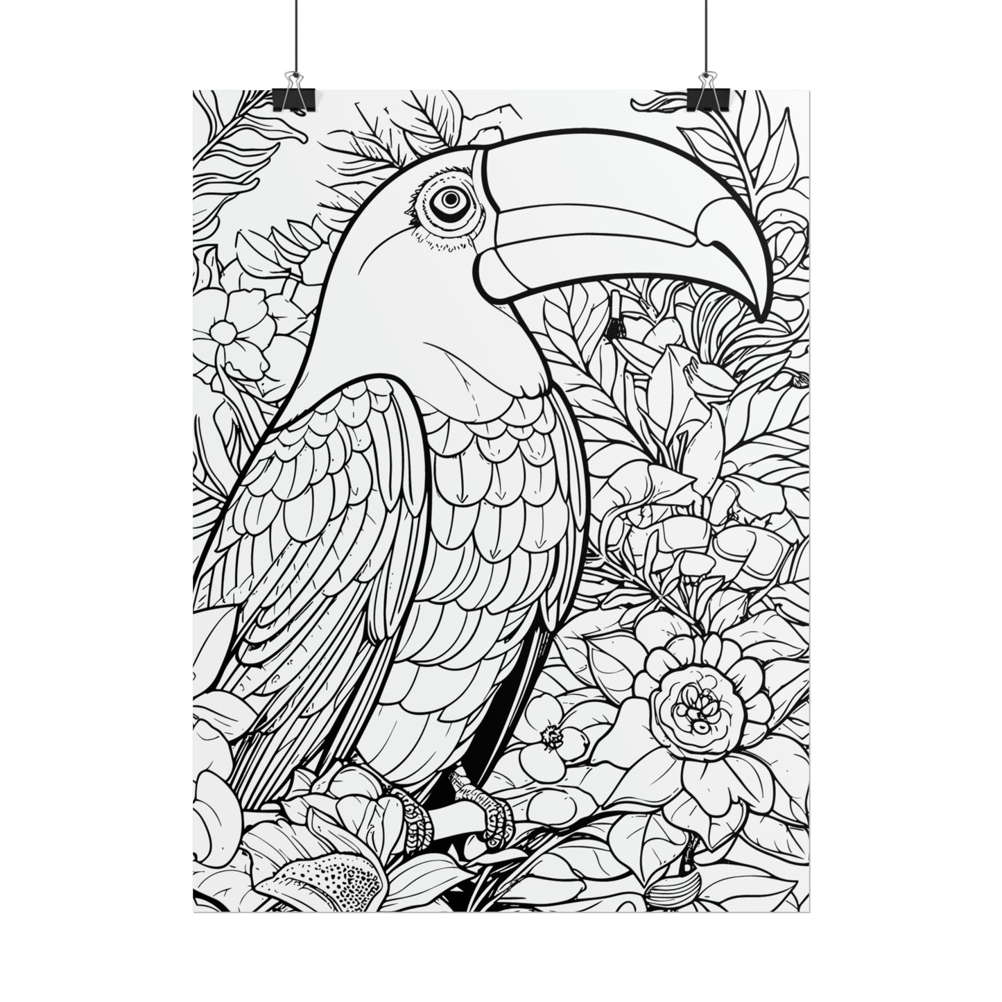 Toucan Exotic Birds Coloring Art Posters