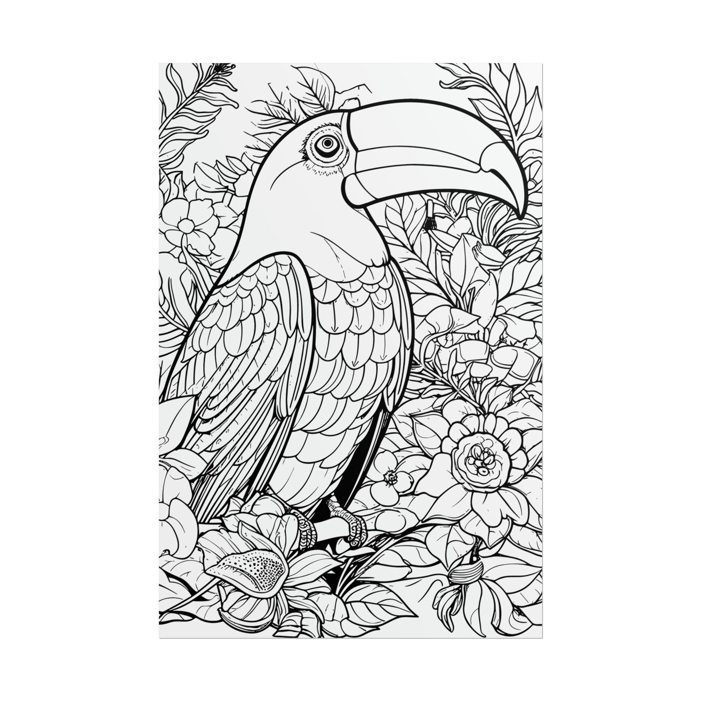 Toucan Exotic Birds Coloring Art Posters