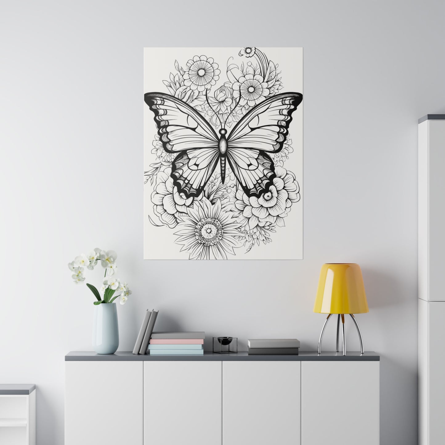 Butterfly Coloring Canvas, Stretched, 0.75"