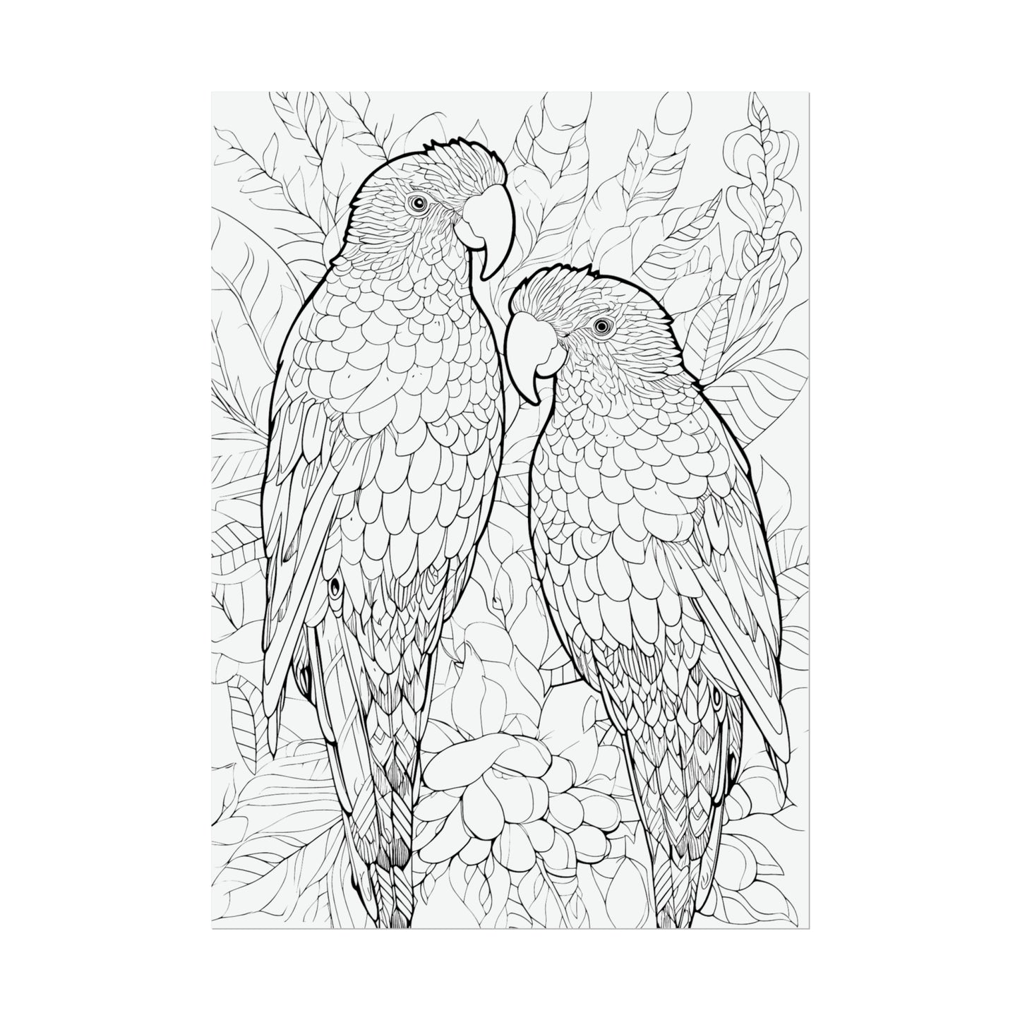 Amazon Parrots Exotic Bird Coloring Art Posters