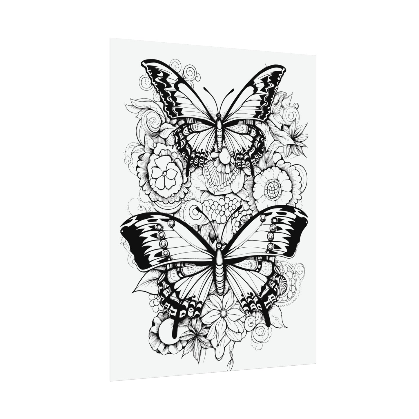 Butterfly Coloring Art Posters