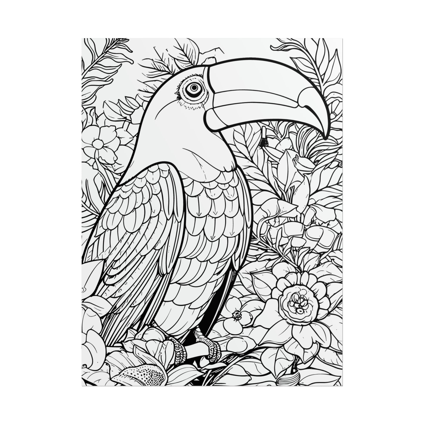 Toucan Exotic Birds Coloring Art Posters