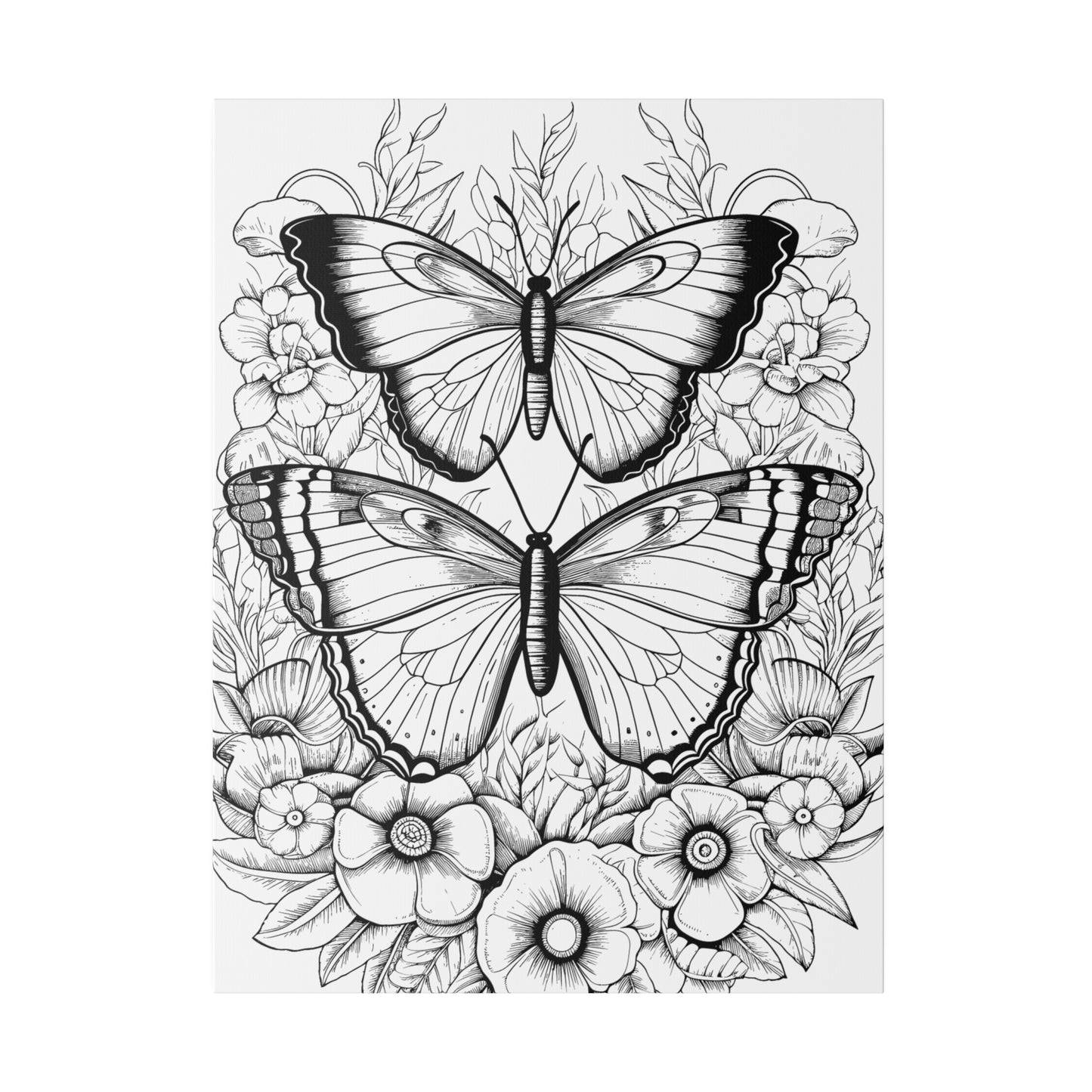 Butterfly Coloring Canvas, Stretched, 0.75"