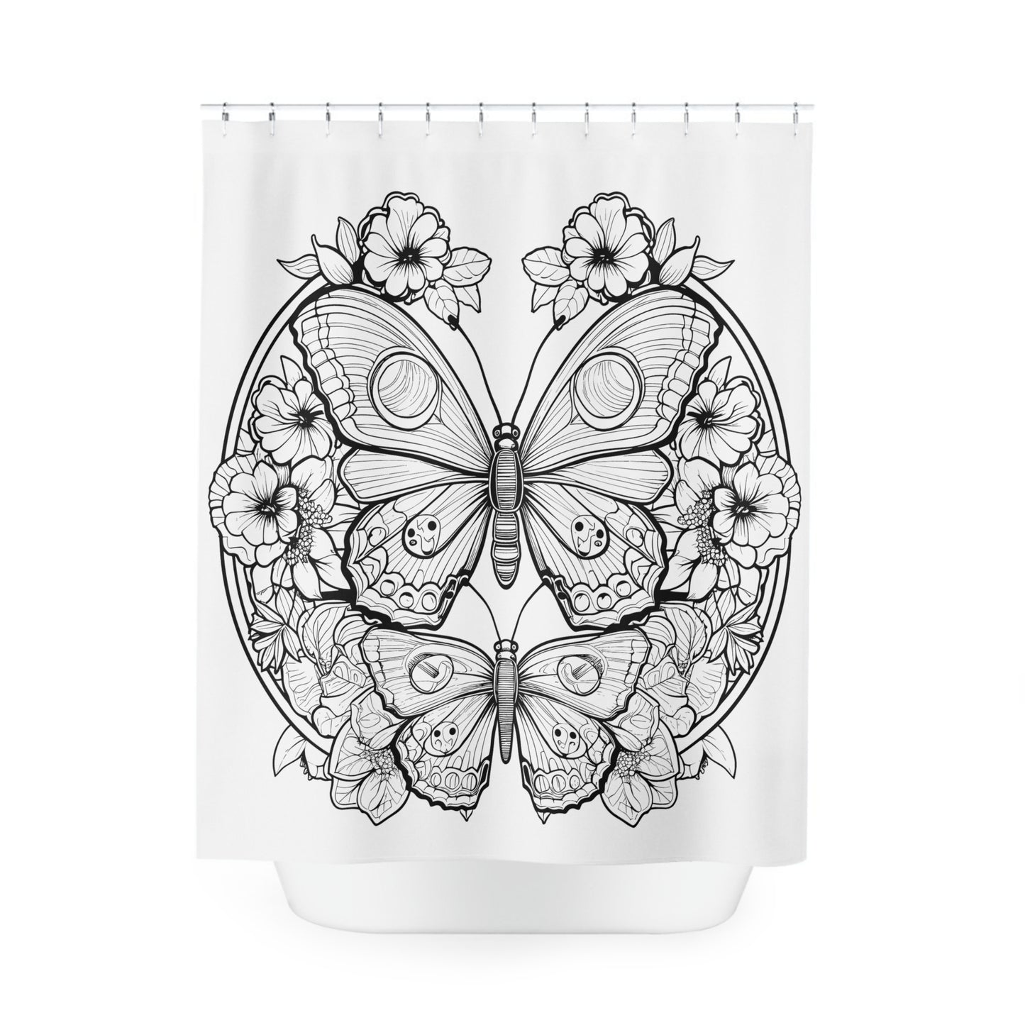 Butterfly Pen & Ink Art Shower Curtain