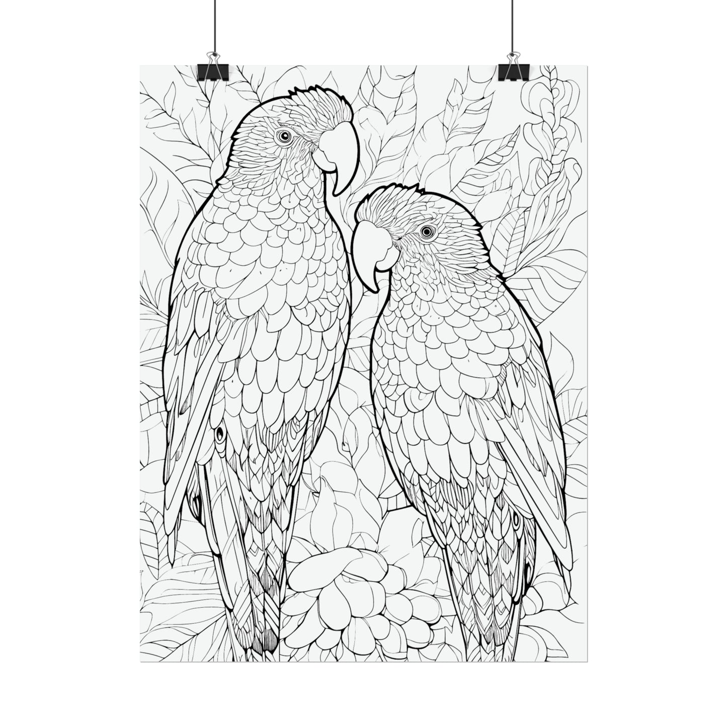 Amazon Parrots Exotic Bird Coloring Art Posters