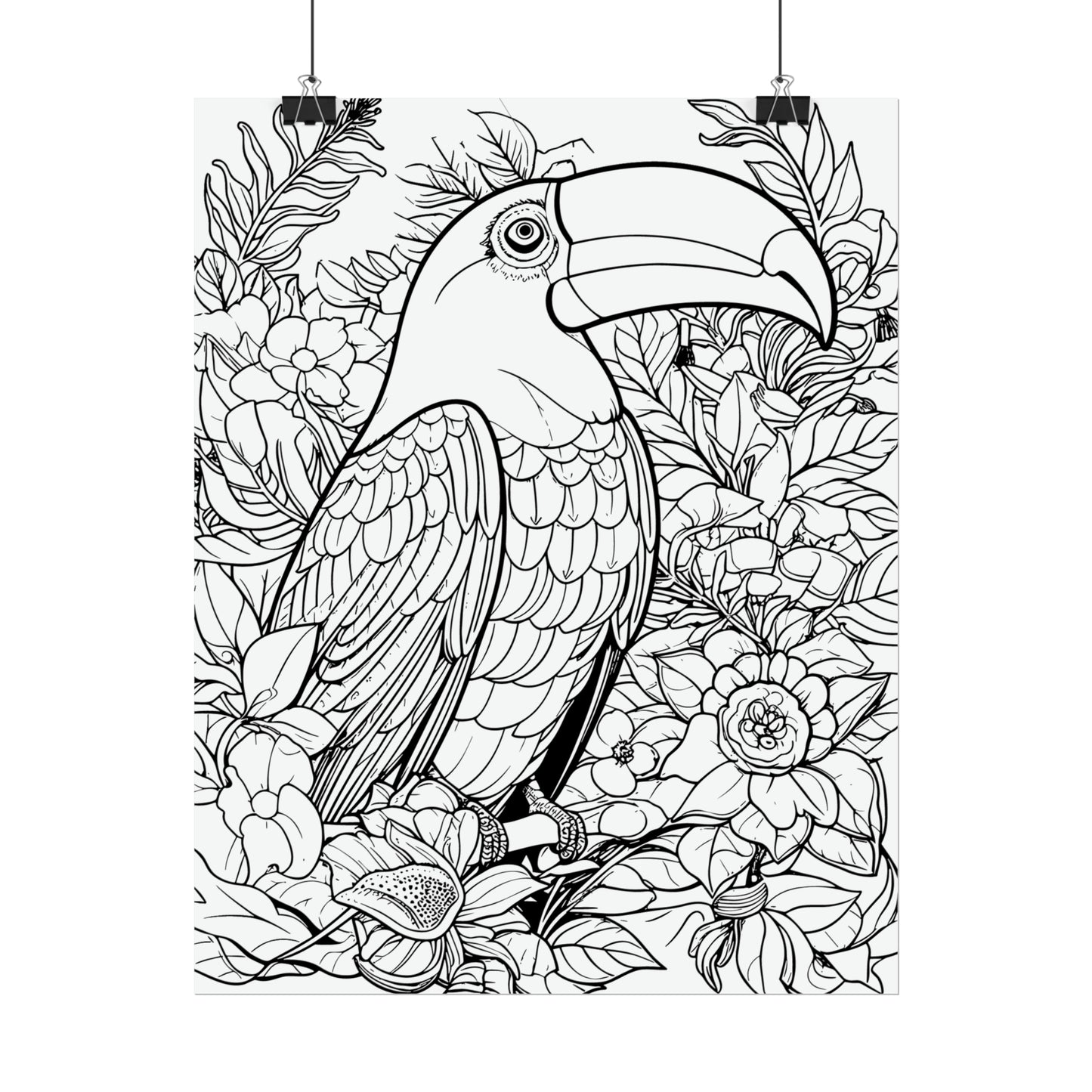 Toucan Exotic Birds Coloring Art Posters