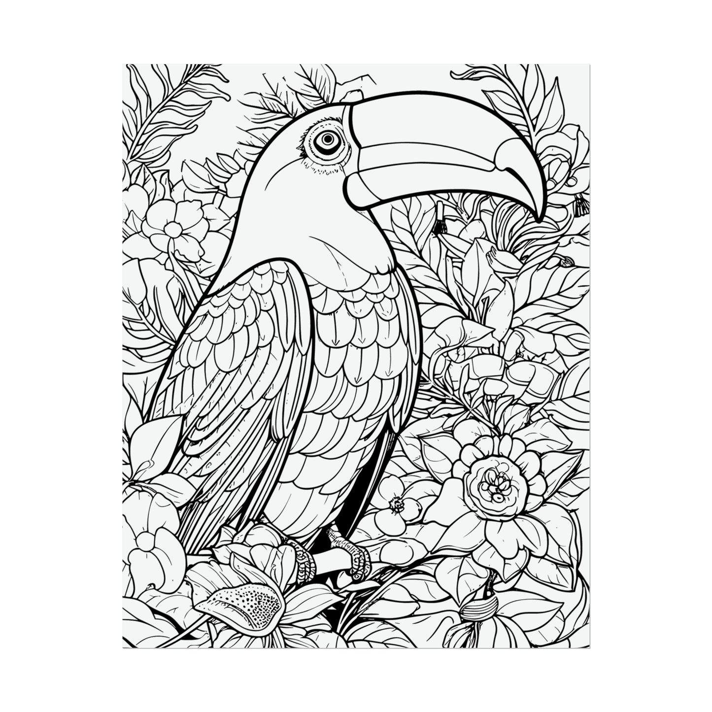 Toucan Exotic Birds Coloring Art Posters