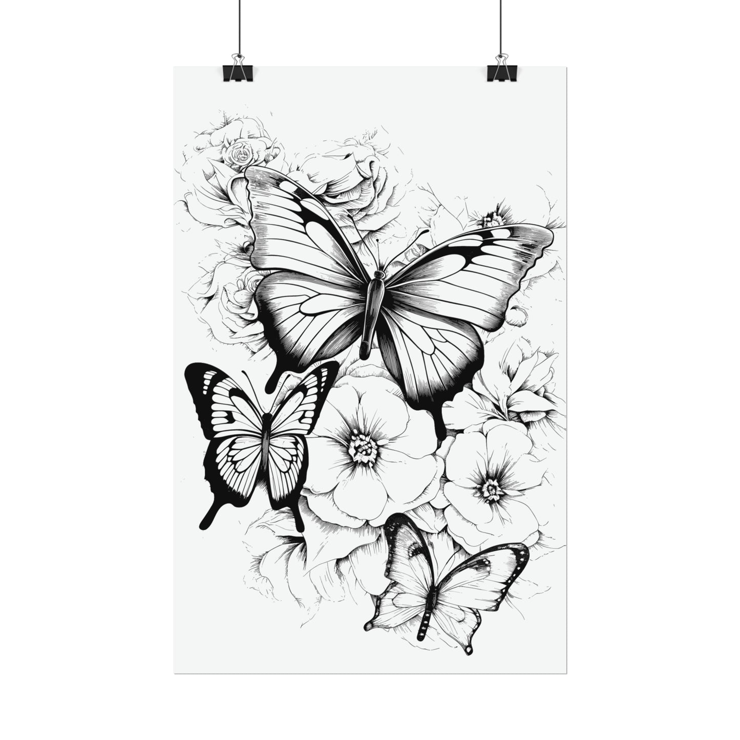 Butterfly Coloring Art Posters