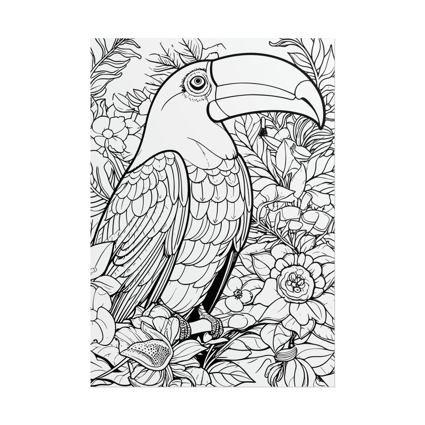 Toucan Exotic Birds Coloring Art Posters