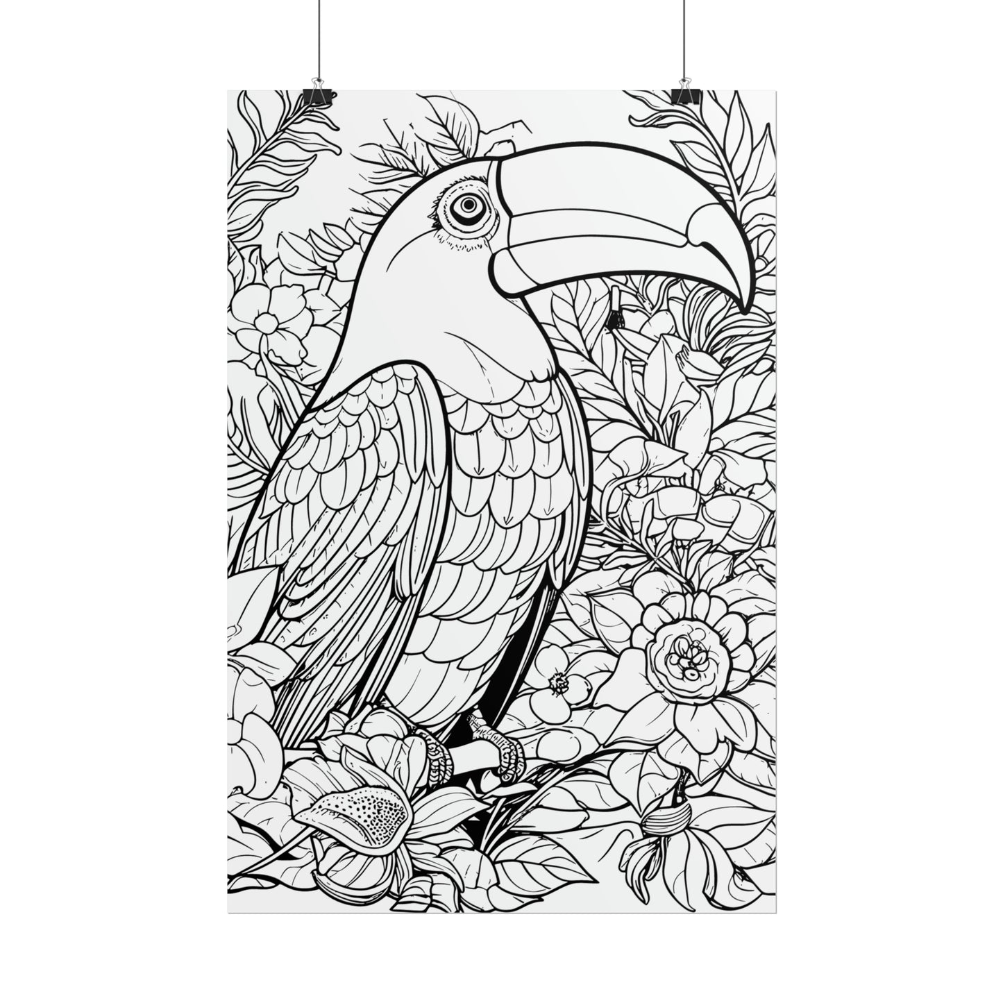 Toucan Exotic Birds Coloring Art Posters