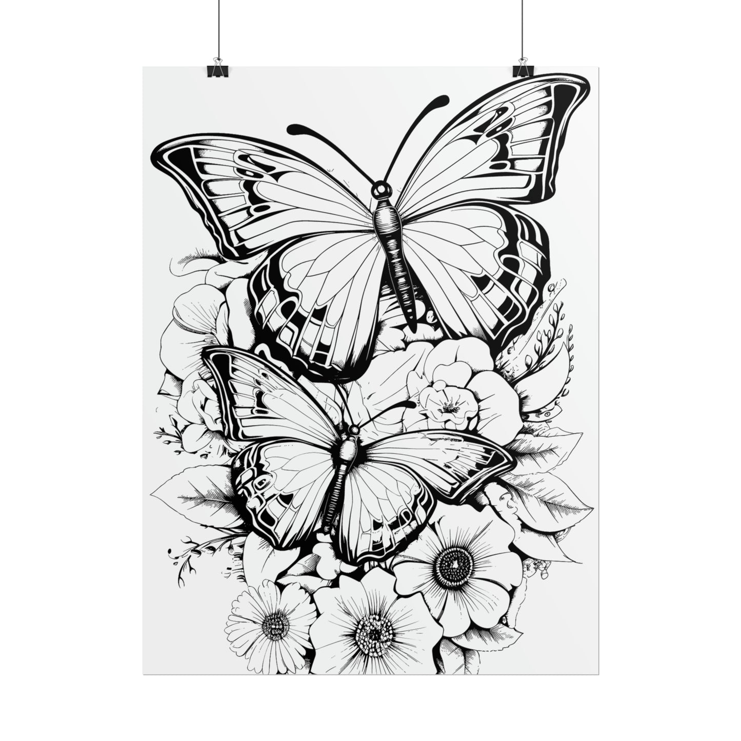 Butterfly Coloring Art Posters