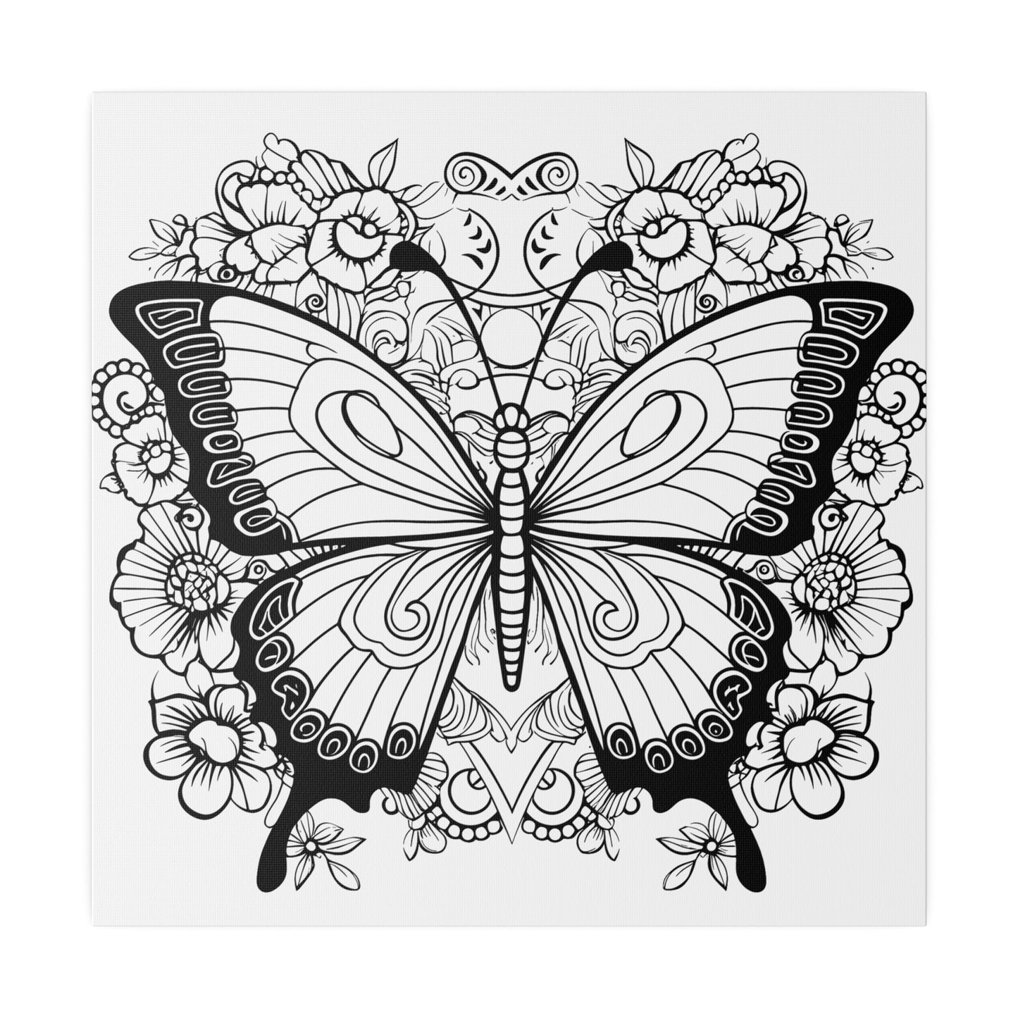 Butterfly Coloring Canvas, Stretched, 0.75"