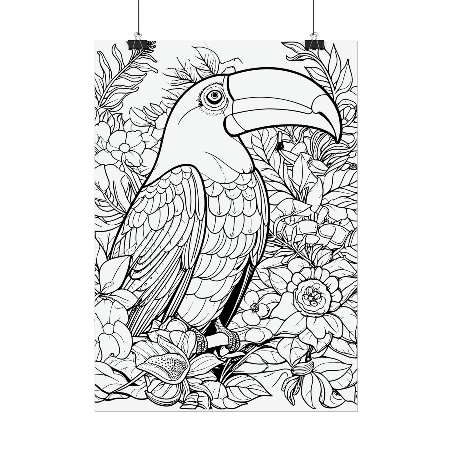 Toucan Exotic Birds Coloring Art Posters