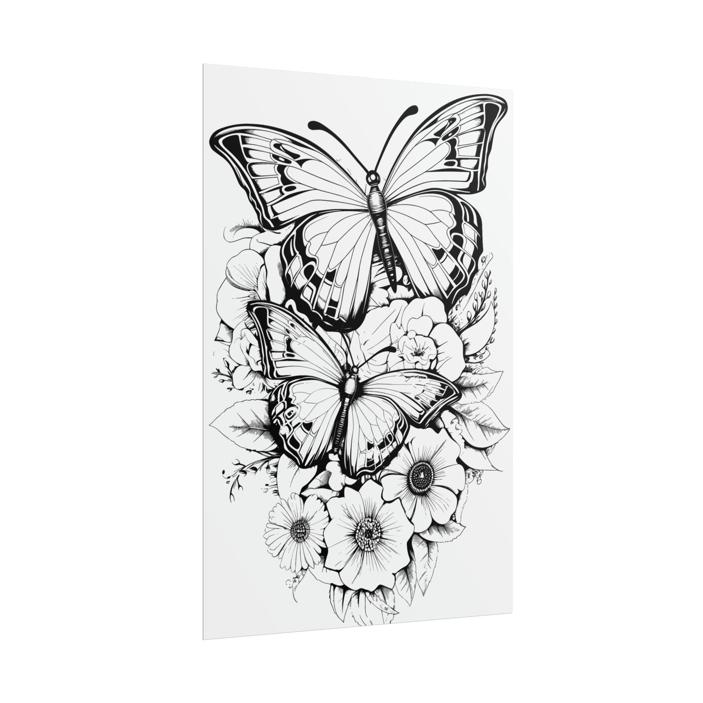 Butterfly Coloring Art Posters