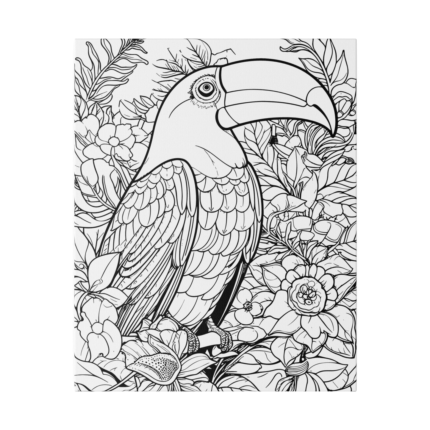 Toucan Coloring Canvas, Stretched, 0.75"